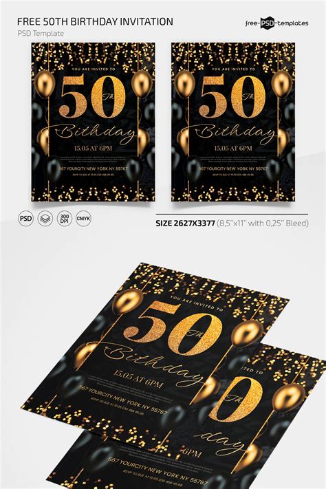 adobe 50th birthday invitation maker|Free 50th Birthday Invitation Templates .